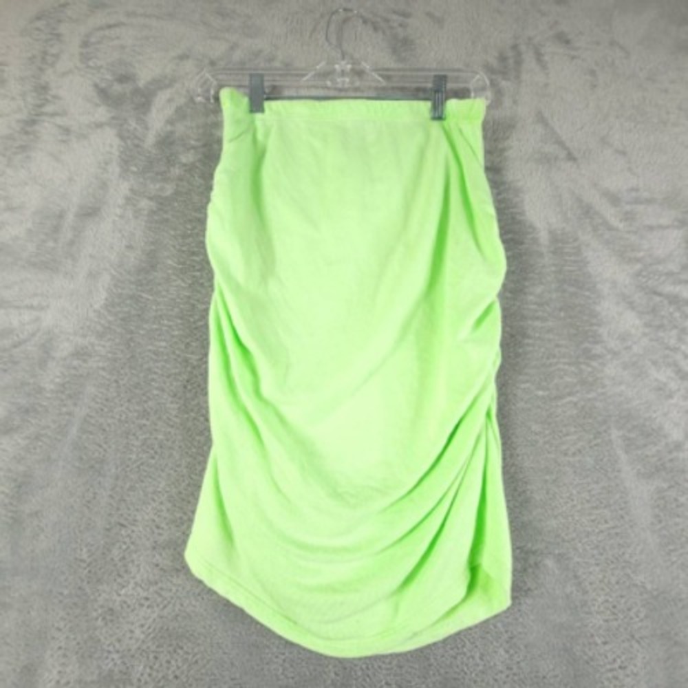 Sundry Skirt Womens‎ Pencil Green Pop Lime Ruched Elastic Waist Pull On 2 New